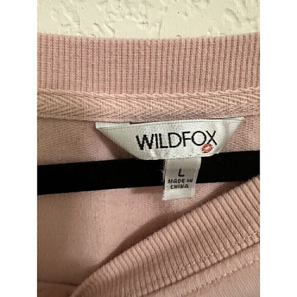 Wildfox Sweater Size Large Womens Long Sleeve Pink Coffee & Sunshine Spell Out - Picture 3 of 4
